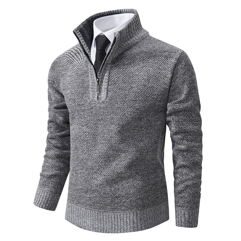 Herren Pullover mit modernem Reißverschluss und strukturierter Oberfläche Echoarchiv