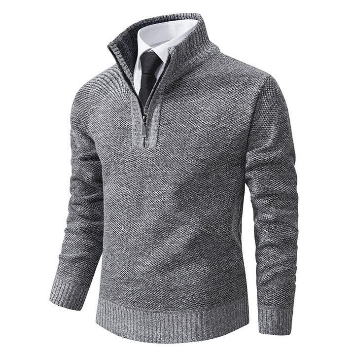 Herren Pullover mit modernem Reißverschluss und strukturierter Oberfläche Echoarchiv