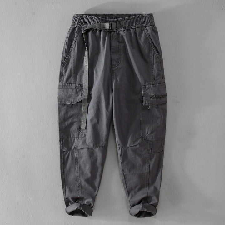 Herren Cargohose im Military-Look mit verstärkten Knien und elastischem Beinabschluss Echoarchiv