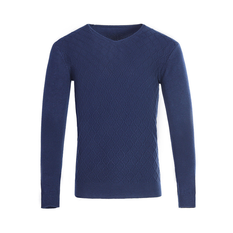 Herren V-Ausschnitt Pullover mit Strukturmuster Echoarchiv