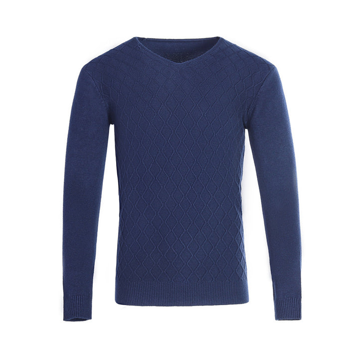 Herren V-Ausschnitt Pullover mit Strukturmuster Echoarchiv