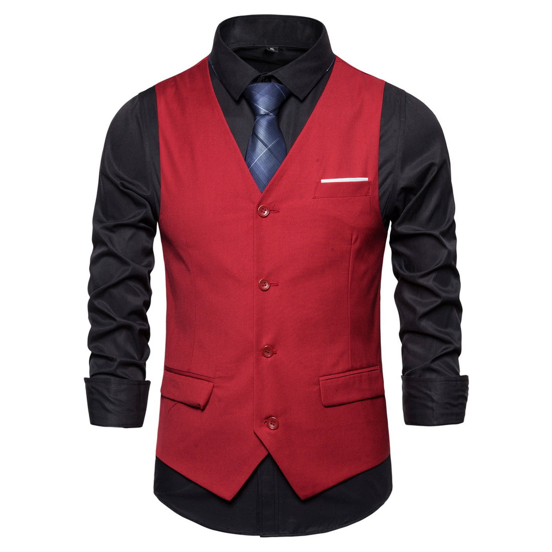 Herren Anzugweste in tailliertem Slim-Fit mit V‑Ausschnitt und Pattentaschen Echo Archiv