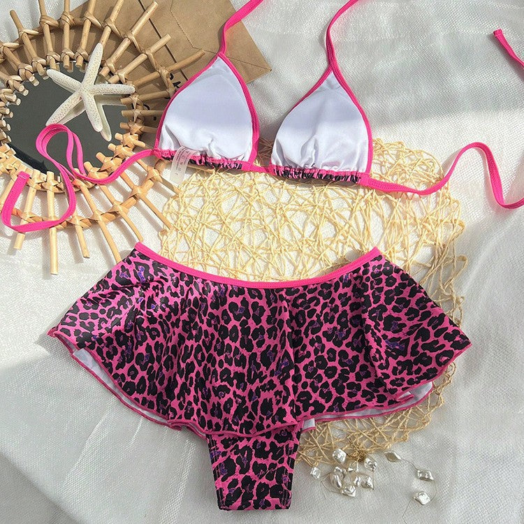 Damen Bikini-Set mit gepunktetem Oberteil und voluminösem Rock Echo Archiv