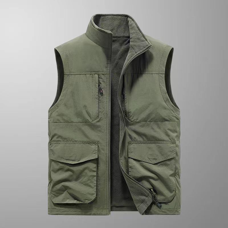 Herren Multifunktionale Field‑Utility‑Weste mit Mehrfachtaschen und Stehkragen – Taviero