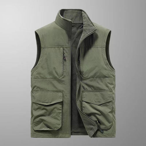 Herren Multifunktionale Field‑Utility‑Weste mit Mehrfachtaschen und Stehkragen – Taviero