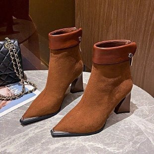 Damen Elegante Blockabsatz-Stiefeletten Echo Archiv