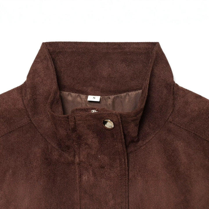 Damen Kurzer Wildlederoptik-Blouson mit Tunnelzugtaillierung Echo Archiv