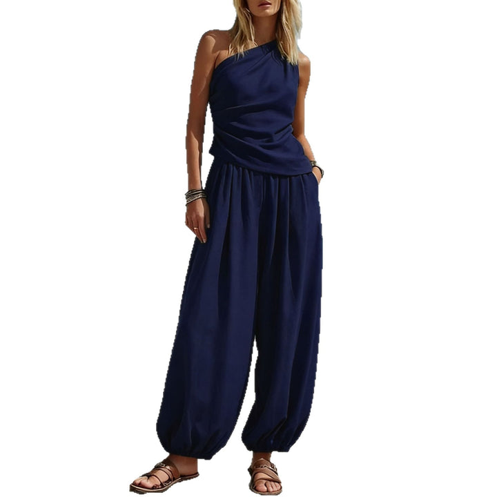 Damen Elegantes Einteiler-Outfit mit Fließendem Schnitt und One-Shoulder-Design Echo Archiv