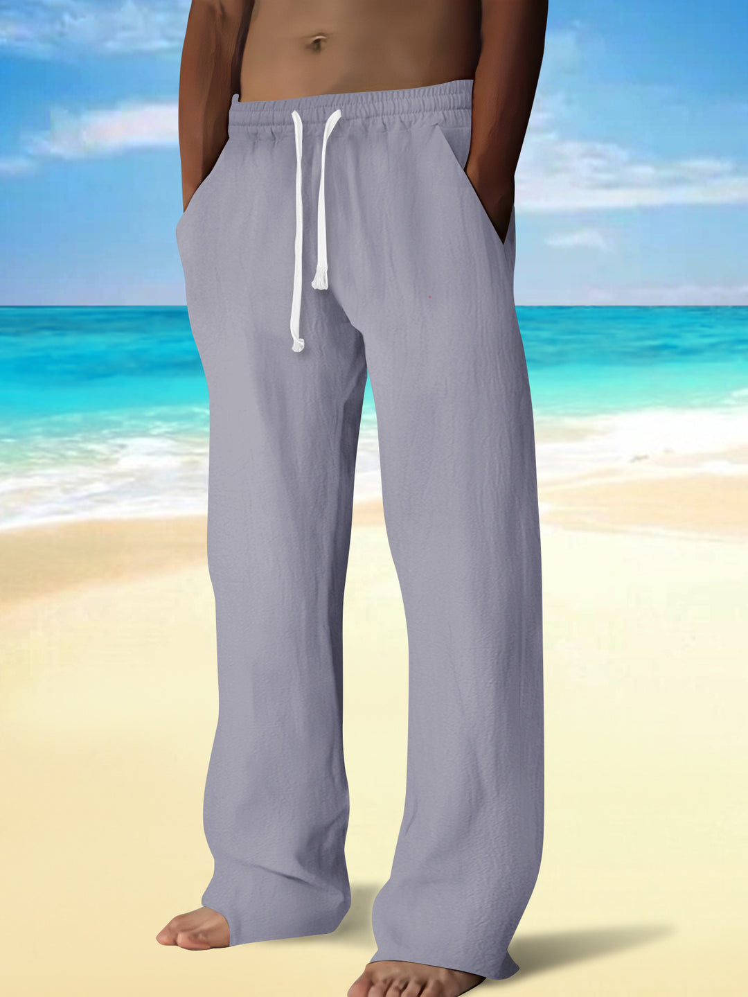 Herren Bequeme Strandhose mit elastischem Bund und praktischen Seitentaschen Echoarchiv