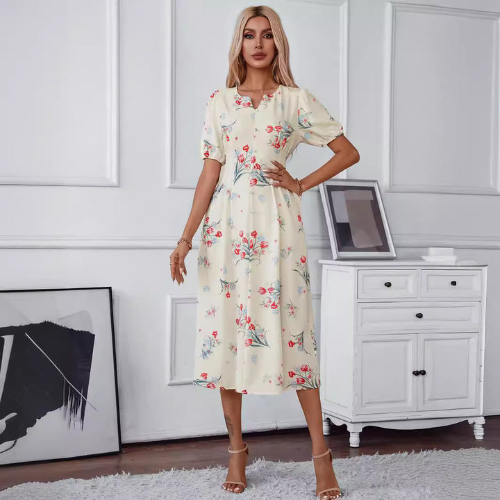 Damen Midi-Kleid mit floralen Akzenten Echo Archiv