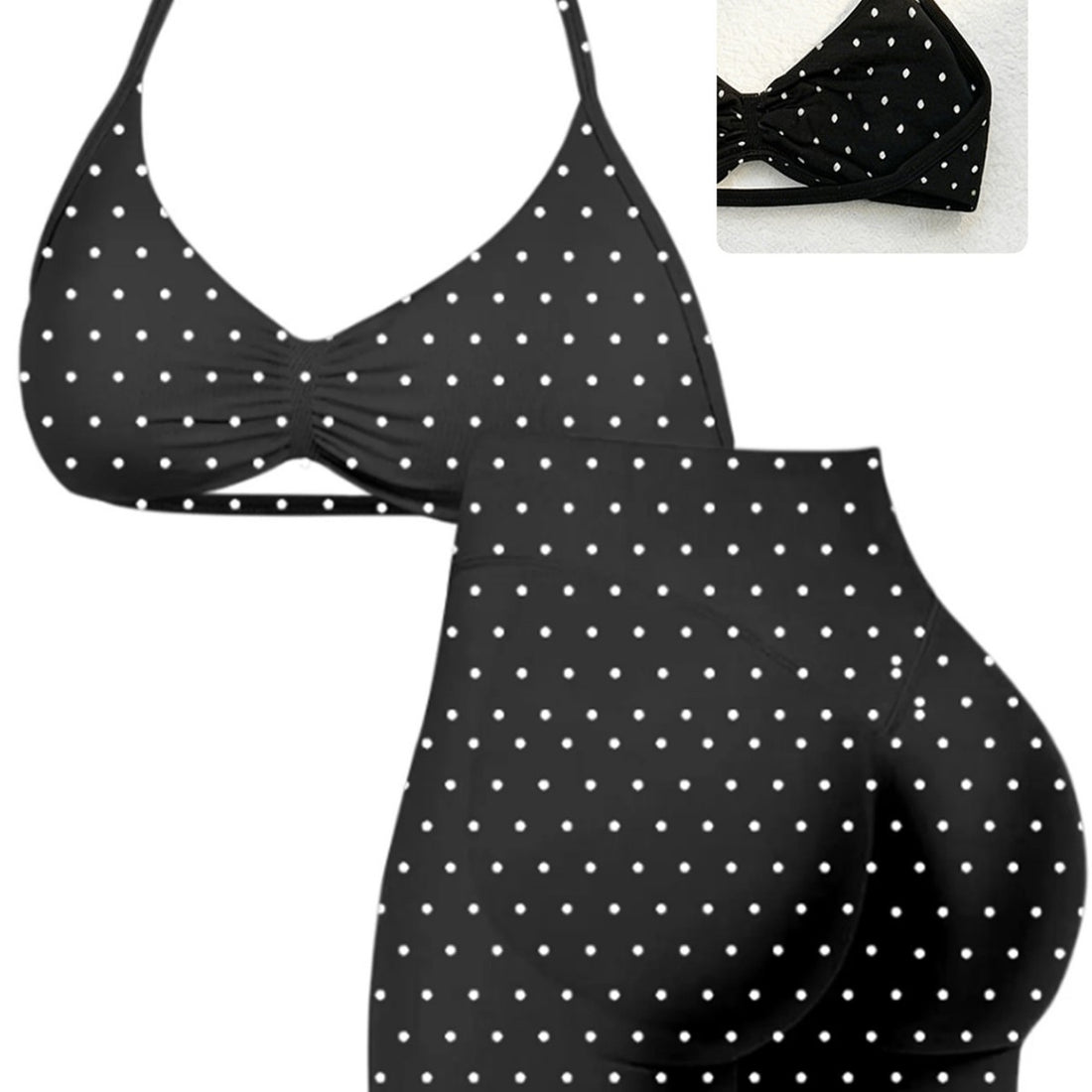 Damen Sportliches Bikini-Set mit hochgeschnittenen Shorts und elastischer Unterstützung – Maréssa