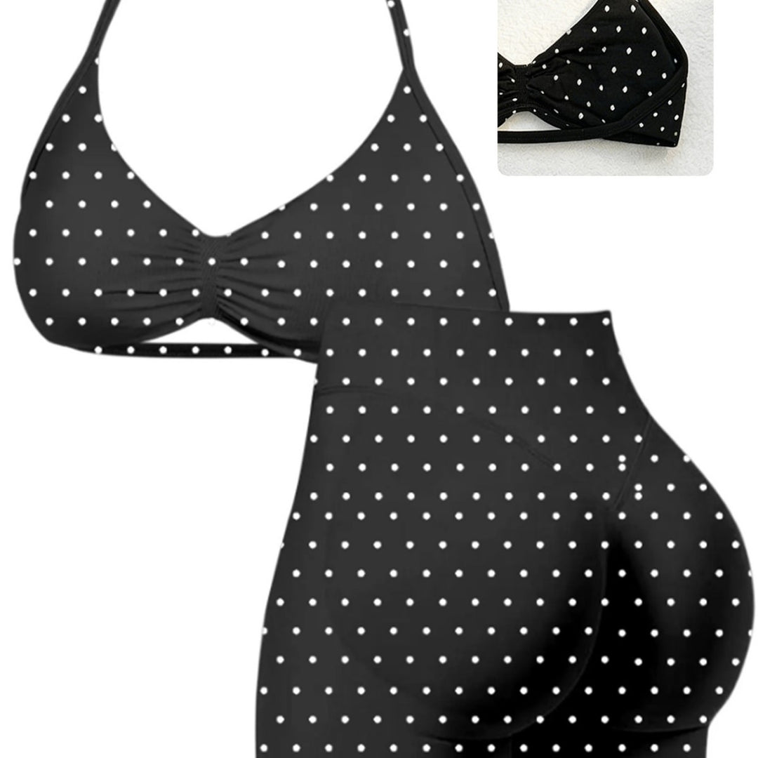 Damen Sportliches Bikini-Set mit hochgeschnittenen Shorts und rüschendetail Echo Archiv