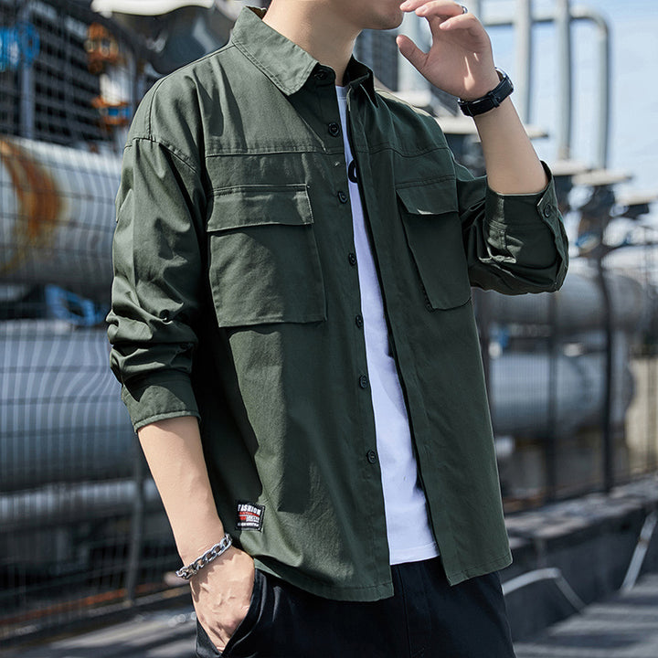 Herren modische Utility-Hemdjacke mit praktischen Taschen Echoarchiv