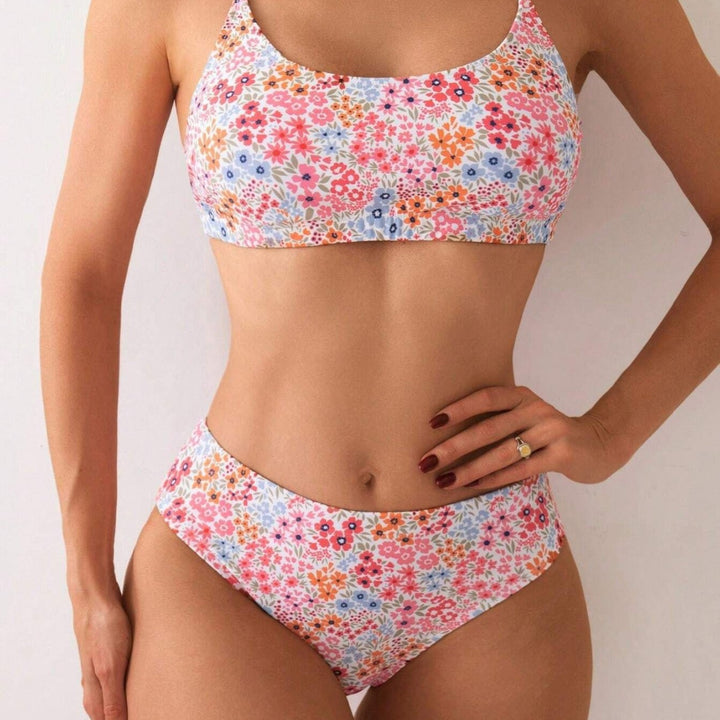 Damen Bikini-Set mit floralen Mustern und hoher Taille Echo Archiv