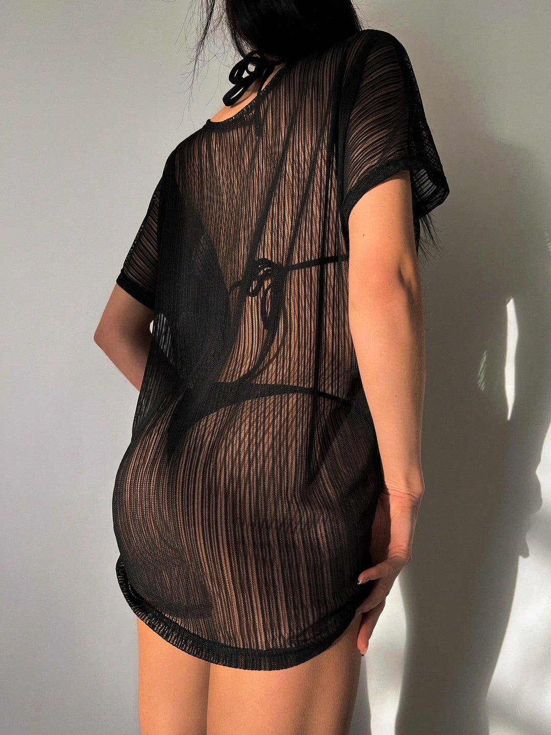 Damen Strandcover-Up aus transparentem Netzmaterial Echo Archiv