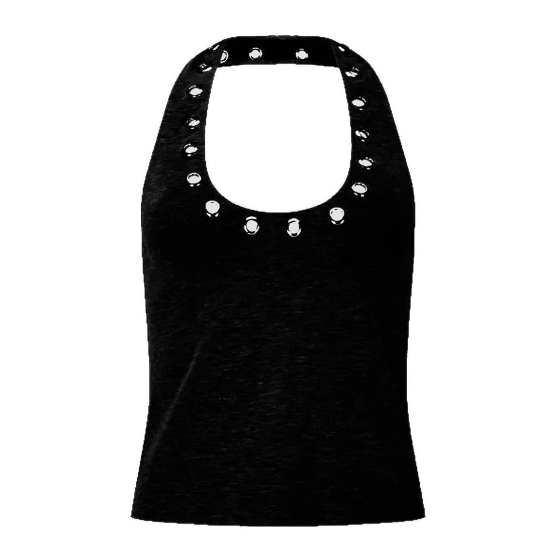 Damen Stylisches Haltertop mit glänzenden Ösen Echo Archiv