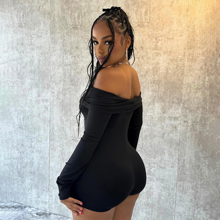 Damen Off-Shoulder Bodysuit mit langen Ärmeln Echo Archiv