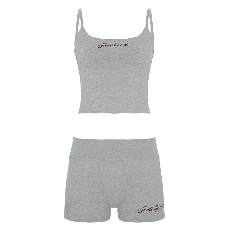 Damen Schlafanzug-Set mit kurzem Top und bequemen Shorts Echo Archiv