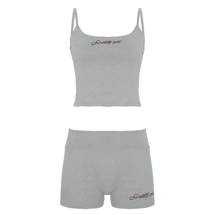 Damen Schlafanzug-Set mit kurzem Top und bequemen Shorts Echo Archiv
