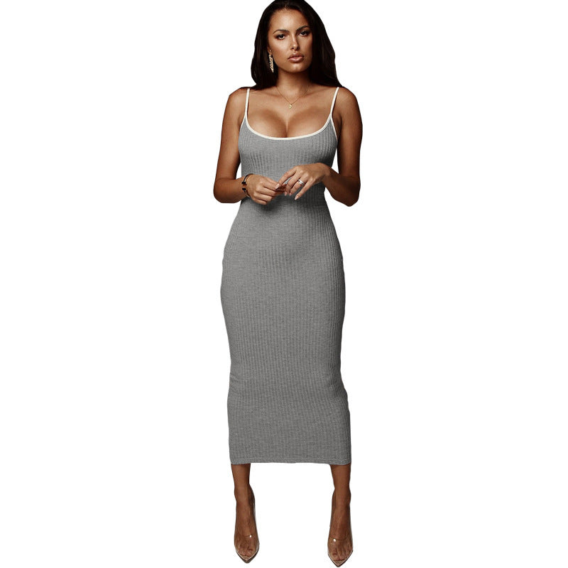 Damen Figurbetontes Maxikleid mit Spaghettiträgern und feinem Stretch Echo Archiv