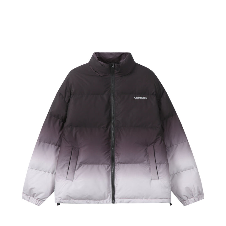 Damen Kurz geschnittene wattierte Steppjacke mit hohem Funnelkragen und Ombré-Detail Echoarchiv