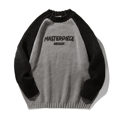 Unisex Oversize-Strickpullover mit Raglanärmeln, kontrastfarbenen Ärmeln und Rippstruktur Echo Archiv