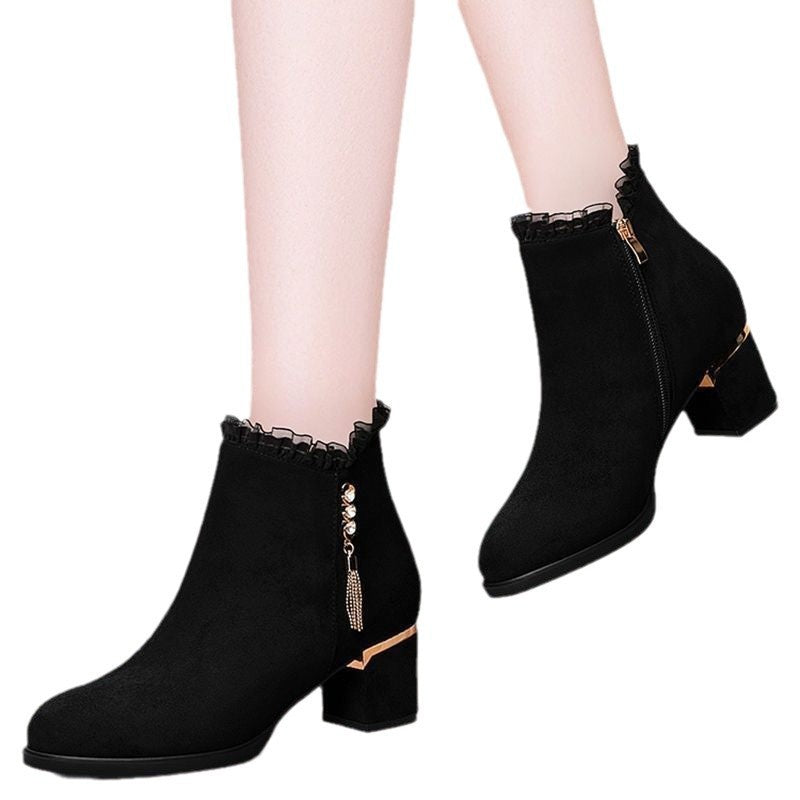 Damen Elegante Ankle Boots mit Rüschen-Detail Echo Archiv