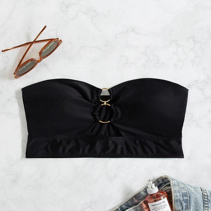Damen Bandeau-Bikini-Oberteil mit raffiniertem Ringdetail Echo Archiv