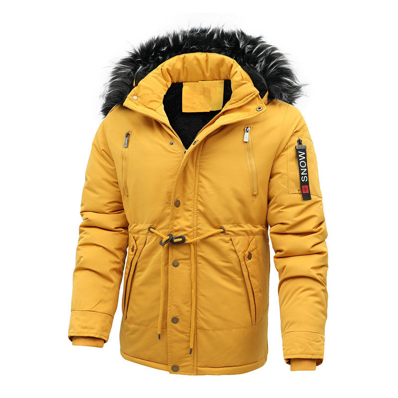 Herren Urbaner Thermoparka mit abnehmbarer Kunstpelzkapuze und Taillen-Kordelzug Echoarchiv