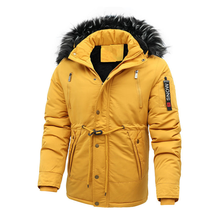 Herren Urbaner Thermoparka mit abnehmbarer Kunstpelzkapuze und Taillen-Kordelzug Echoarchiv