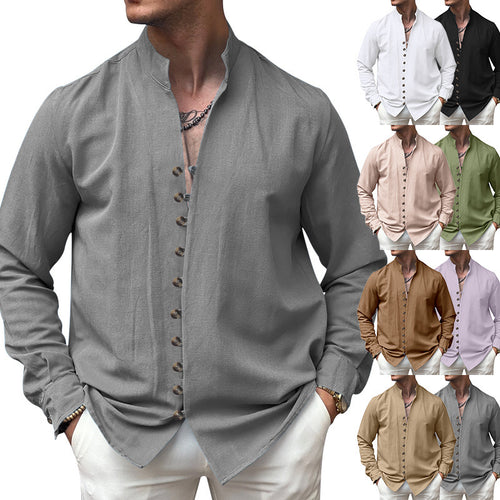 Herren modisches Langarmhemd mit Knopfdetails Echoarchiv