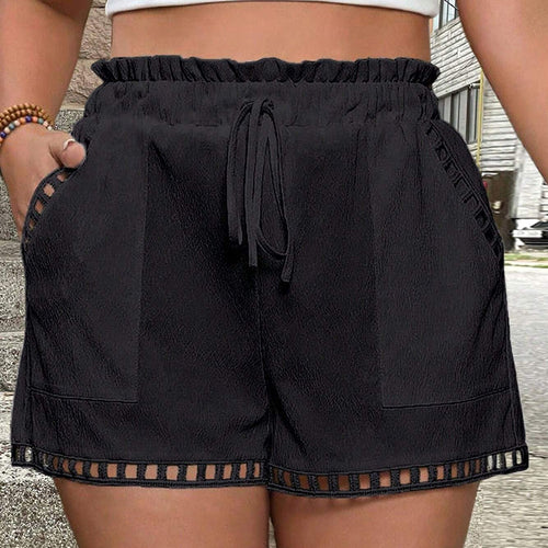 Damen Freizeit Shorts mit elastischem Bund und dekorativem Netzdetails Echo Archiv
