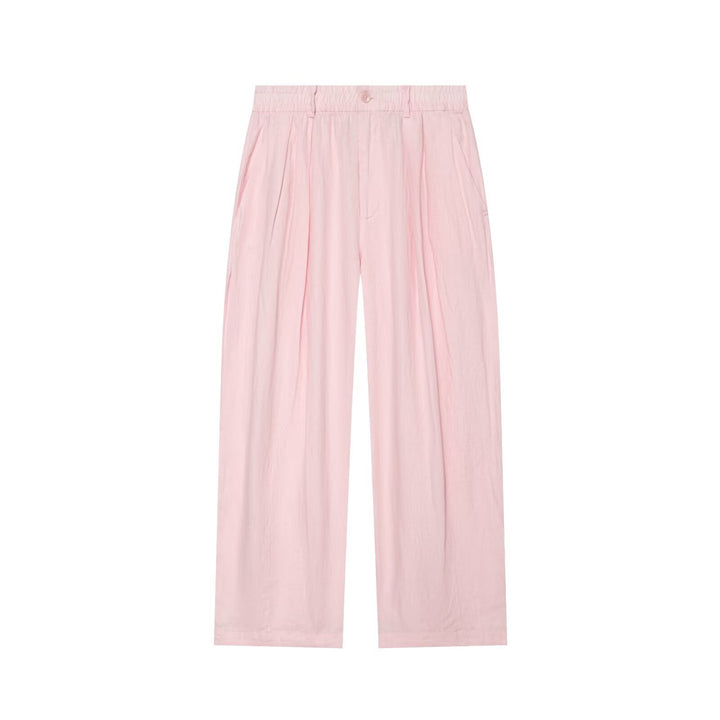 Damen Zweiteiliges Satin-Set mit weichem Oversized-Hemd und hochgeschnittener Palazzo-Hose Echoarchiv