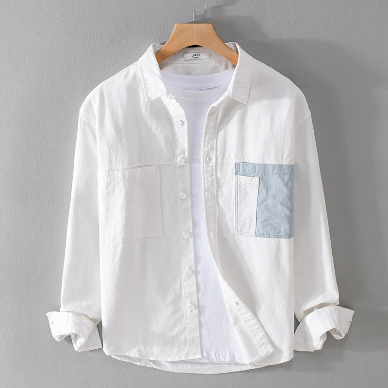 Herren Leichtes Baumwoll-Overshirt mit Kontrast-Brusttasche und Relaxed-Fit Echoarchiv
