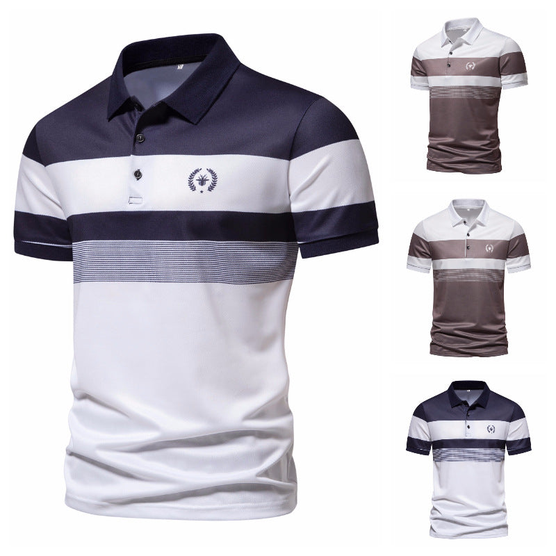 Herren Poloshirt mit modernem Streifenmuster und atmungsaktiven Eigenschaften Echoarchiv