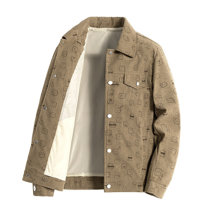 Herren Modische Cordjacke mit einzigartigem Muster Echo Archiv