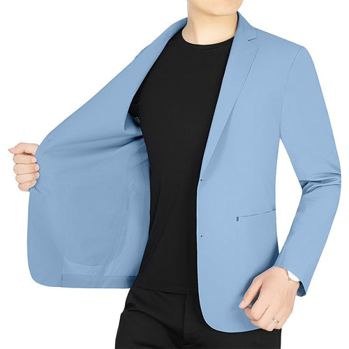 Herren Slim-Fit Jersey-Blazer ohne Innenfutter mit Stretchkomfort für Reise und Business – Tianoro