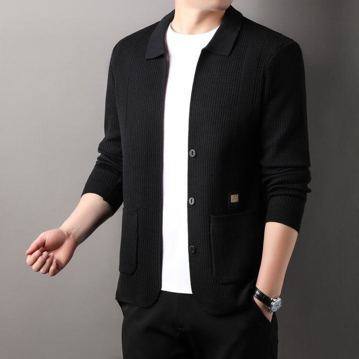 Herren Strickjacke mit hohem Kragen Echoarchiv