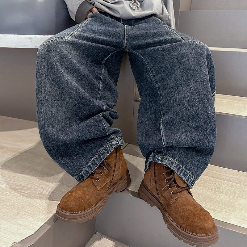 Damen weite Denim-Hose mit modernem Schnitt und einzigartigen Taschen Echo Archiv