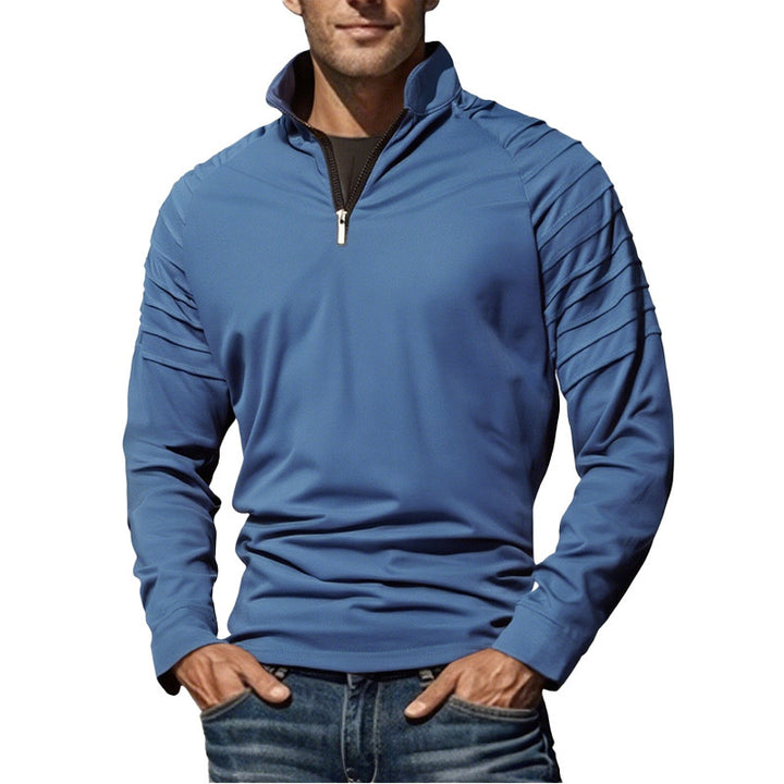 Herren Sportpullover mit stylischen Ripp-Details und halbem Reißverschluss Echoarchiv