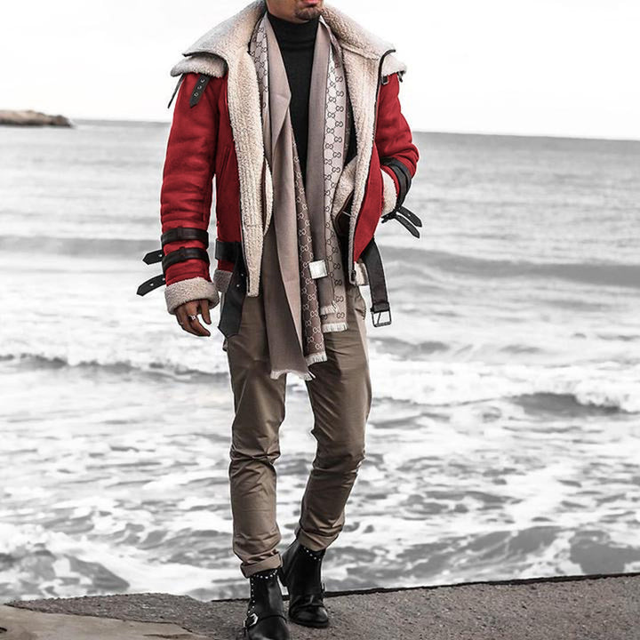Herren Fliegerjacke mit luxuriösem Kunstfellfutter und modernen Akzenten Echoarchiv