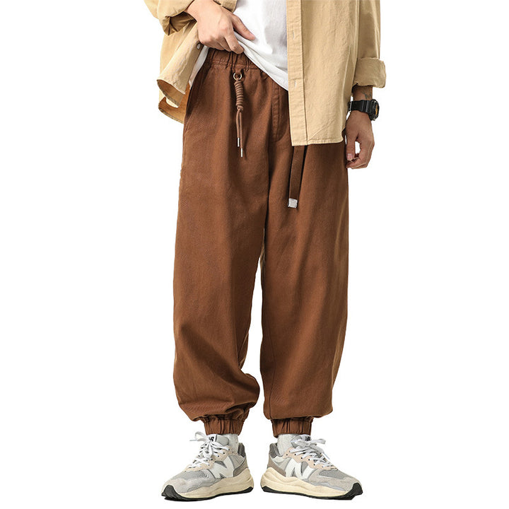 Herren Baggy‑Sweatstyle Cargohose aus schwerer Baumwolle mit elastischem Knöchelabschluss und Utility‑Schlaufen Echo Archiv
