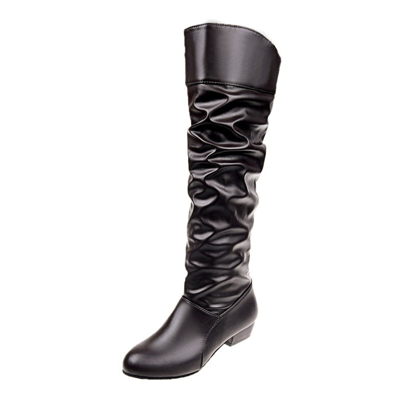 Damen nan knielange Slouch-Stiefel mit weichem Schaft und niedrigem Blockabsatz Echo Archiv