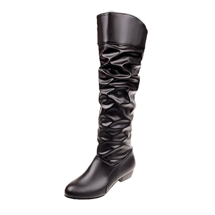 Damen nan knielange Slouch-Stiefel mit weichem Schaft und niedrigem Blockabsatz Echo Archiv