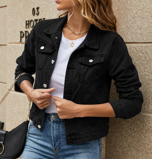 Damen Klassische Denim-Jacke Im Schneidertailoring-Stil Echoarchiv