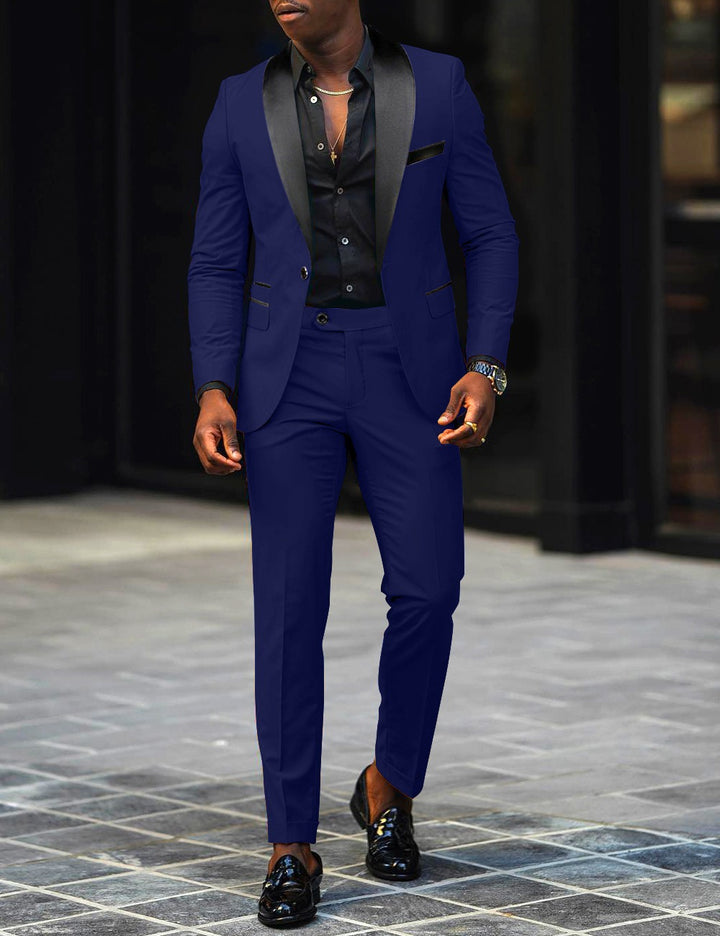 Herren nan schmal geschnittener Smokinganzug mit Satinrevers und Slim-Fit-Hose Echo Archiv