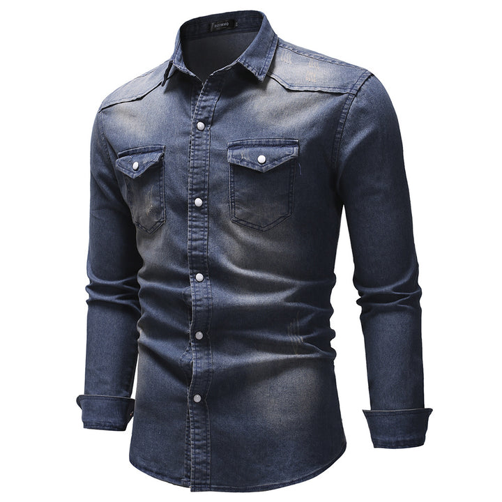 Herren Jeanshemd mit modernen Details und praktischen Taschen Echoarchiv