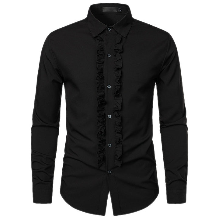 Herren Elegantes Hemd mit Rüschendetails Echoarchiv