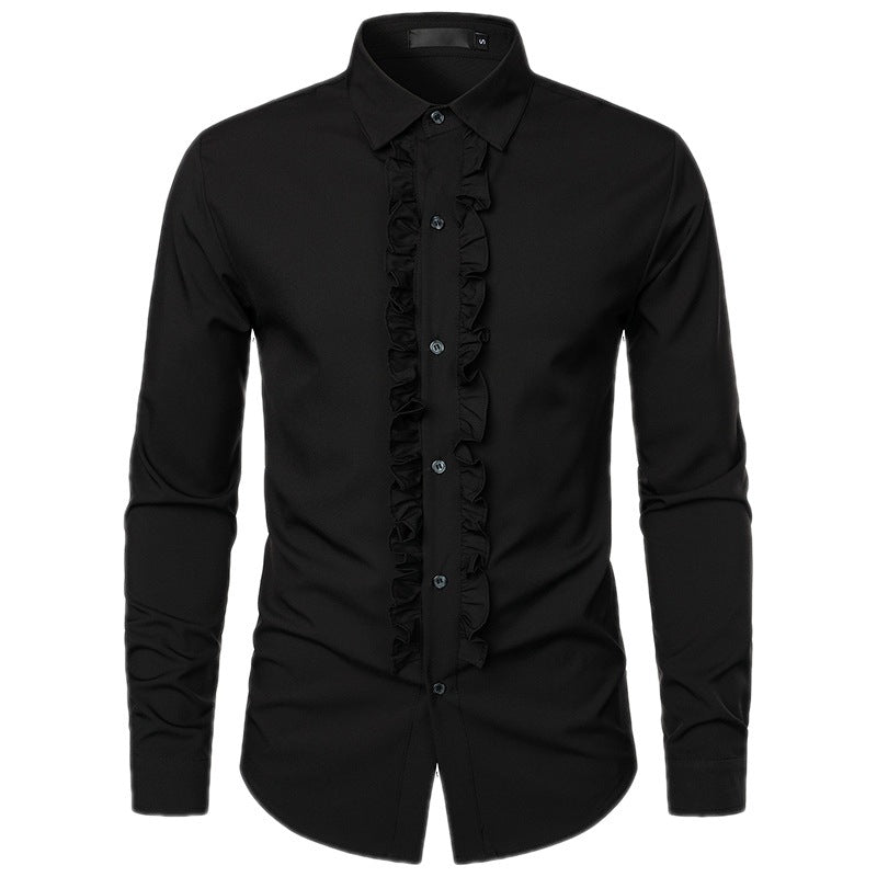 Herren Elegantes Hemd mit Rüschendetails Echoarchiv