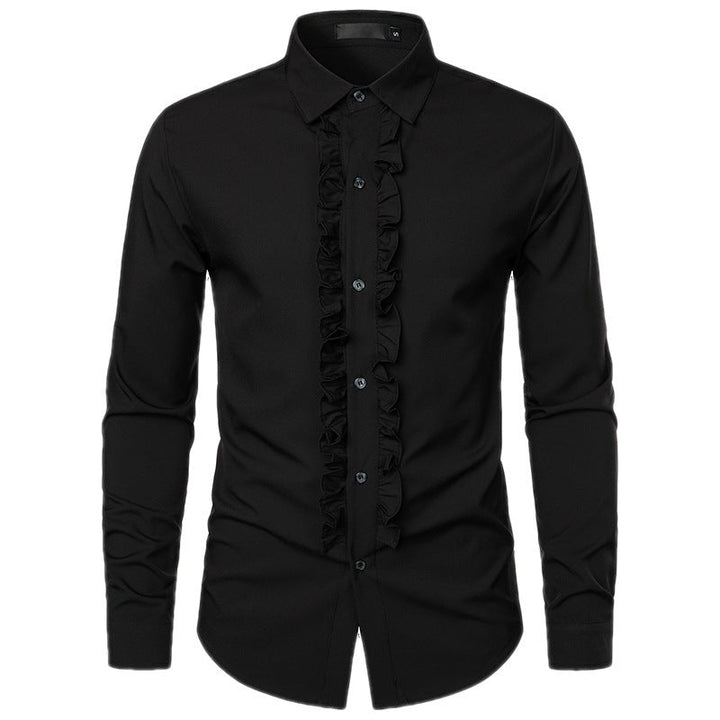 Herren Elegantes Hemd mit Rüschendetails Echoarchiv